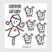 Gecertificeerde kattenvrouw sticker (Vel)