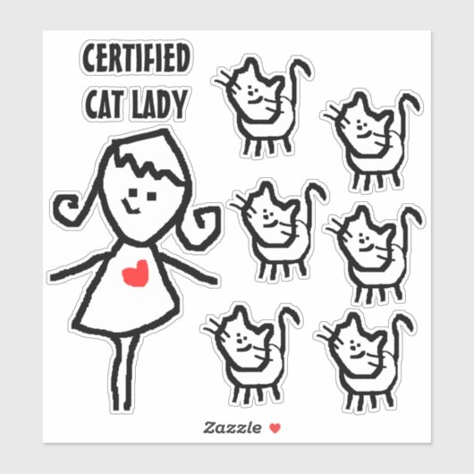Gecertificeerde kattenvrouw sticker (Vel)