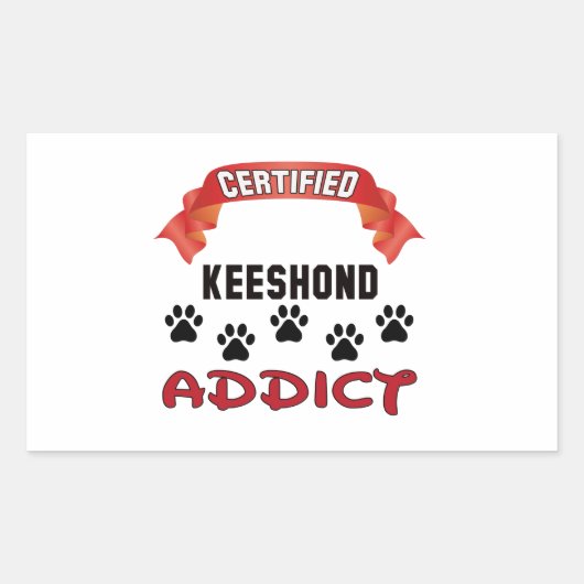 Gecertificeerde Keeshond-verslaafde Rechthoekige Sticker (Voorkant)