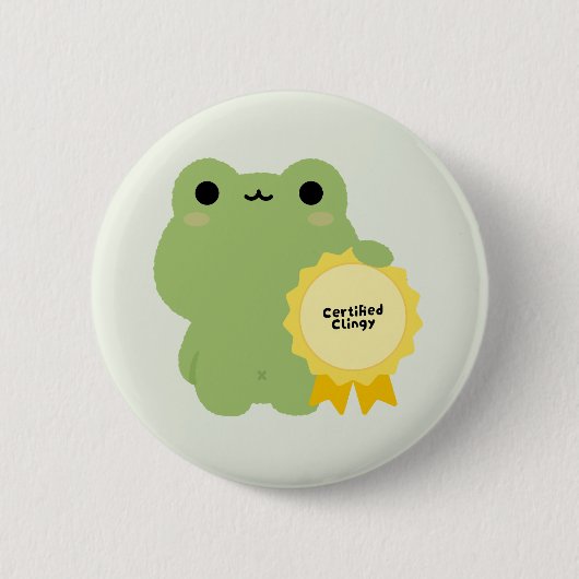 Gecertificeerde Klamme Kikker Ronde Button 5,7 Cm (Voorkant)
