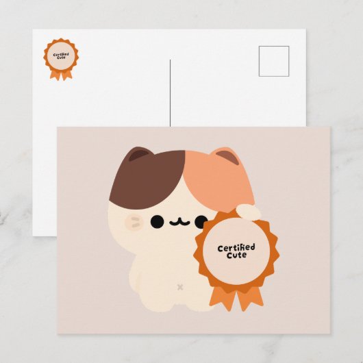 Gecertificeerde knappe kat feestdagenkaart (Voorkant / Achterkant)