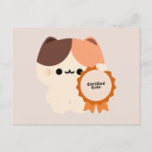 Gecertificeerde knappe kat feestdagenkaart (Voorkant)