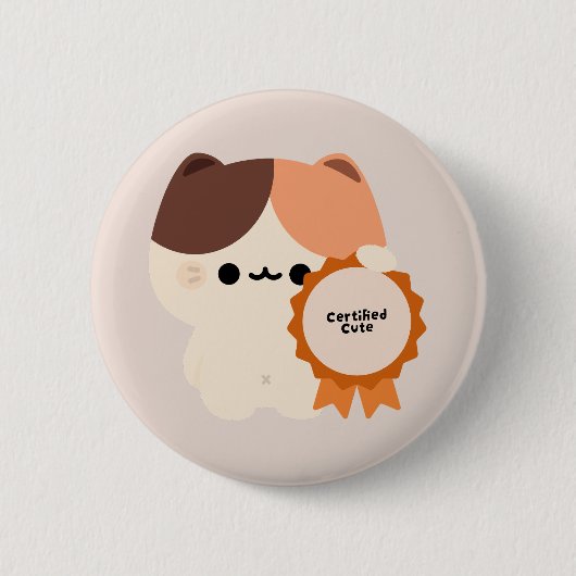 Gecertificeerde knappe kat ronde button 5,7 cm (Voorkant)