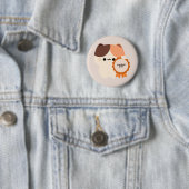 Gecertificeerde knappe kat ronde button 5,7 cm (In situ)