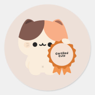 Gecertificeerde knappe kat ronde sticker