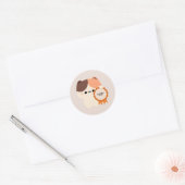 Gecertificeerde knappe kat ronde sticker (Envelop)