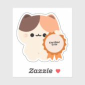 Gecertificeerde knappe kat sticker (Vel)
