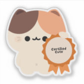 Gecertificeerde knappe kat sticker (Voorkant)