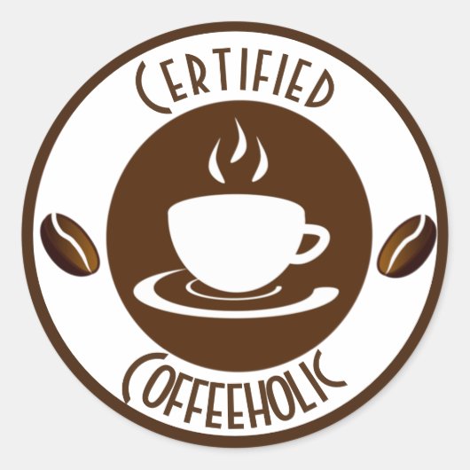 Gecertificeerde koffieHolic Stamp Ronde Sticker (Voorkant)