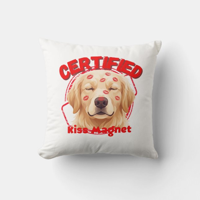 Gecertificeerde Kus Magneet - Grappige Gouden Retr Kussen (Voorkant)