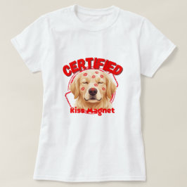 Gecertificeerde Kus Magneet - Grappige Gouden Retr T-shirt