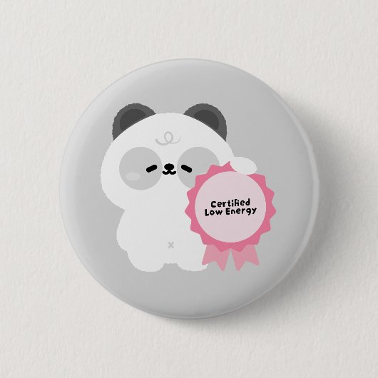 Gecertificeerde Lage Energie Panda Ronde Button 5,7 Cm (Voorkant)