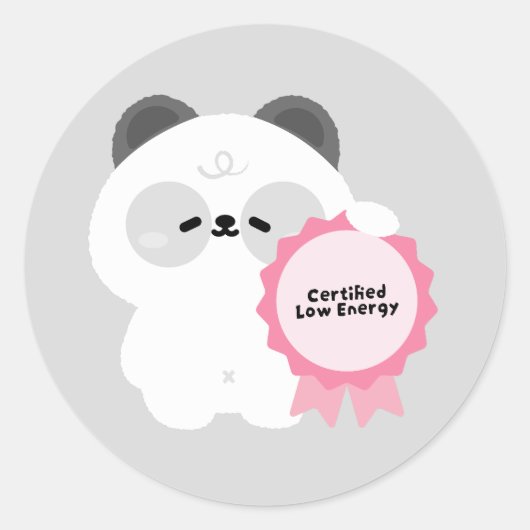 Gecertificeerde Lage Energie Panda Ronde Sticker (Voorkant)