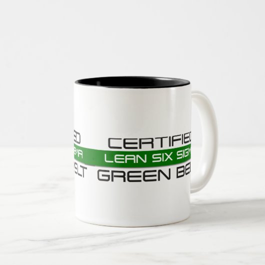 Gecertificeerde Lean Six Sigma Green Belt 11oz Tweekleurige Koffiemok (Voorkant rechts)