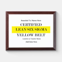 Gecertificeerde lean Six Sigma Yellow Belt Award