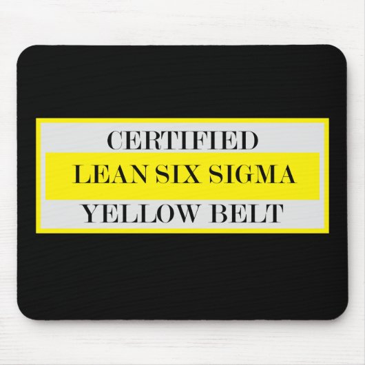 Gecertificeerde lean Six Sigma Yellow Belt Mousepa Muismat (Voorkant)