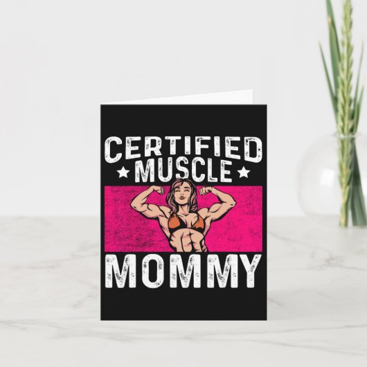 Gecertificeerde Muscle Mama Bodybuilder Moederdag  Kaart (Voorkant)