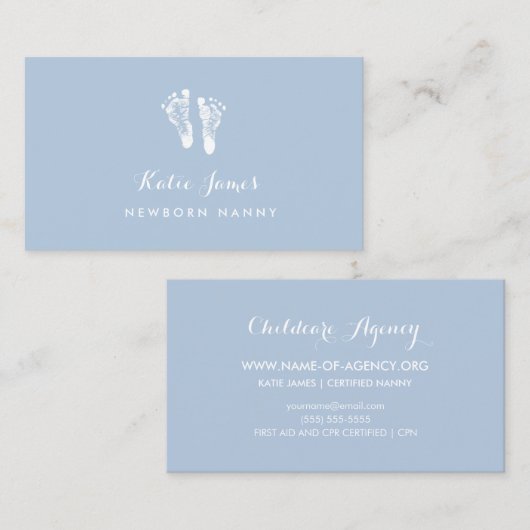 Gecertificeerde nanny eenvoudige pasgeboren Baby-v Visitekaartje (Voorkant / Achterkant)