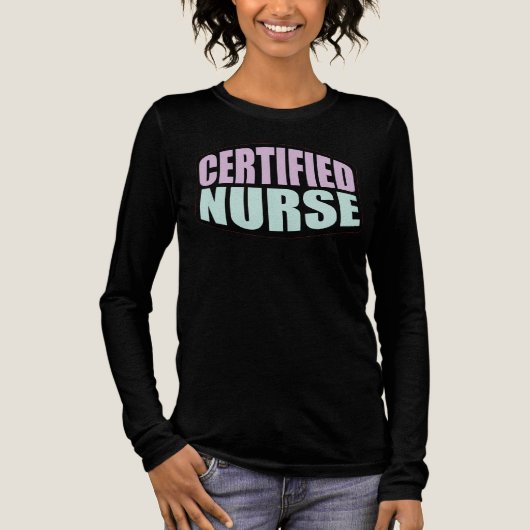 Gecertificeerde Nurse Gift Typografie Tri-Blend Shirt (Voorkant)
