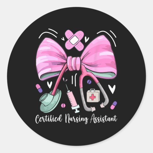 Gecertificeerde Nursing Instant Can Stethoscope Co Ronde Sticker (Voorkant)