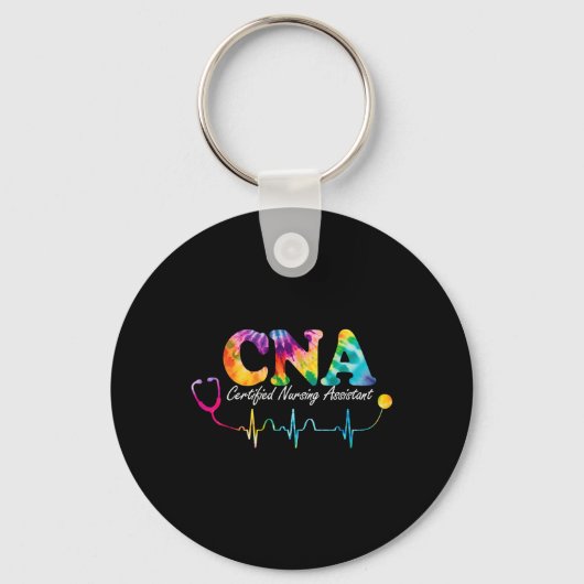Gecertificeerde Nursing Instant Tie Dye CNA Nurse Sleutelhanger (Voorkant)