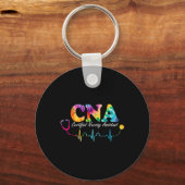 Gecertificeerde Nursing Instant Tie Dye CNA Nurse Sleutelhanger (Voorkant)