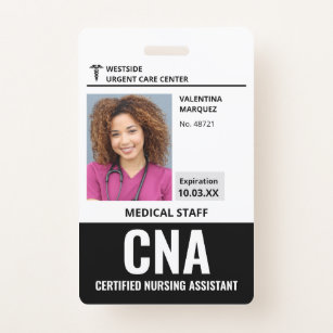 Gecertificeerde Nurzing Assistant CNA ID-fotokaart Badge