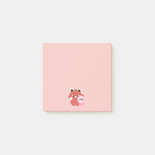 Gecertificeerde Onbeholpen Rode Panda Post-it® Notes (Voorkant)