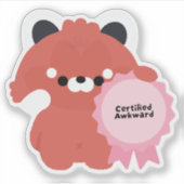 Gecertificeerde Onbeholpen Rode Panda Sticker (Voorkant)