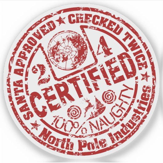Gecertificeerde ondeugende kerst sticker (Voorkant)
