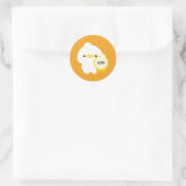 Gecertificeerde Ontspoorde Eend Ronde Sticker (Tas)