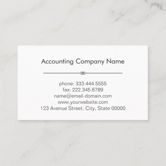 Gecertificeerde openbare accountant Eenvoudige min Visitekaartje (Achterkant)