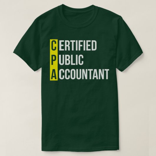 Gecertificeerde openbare accountant t-shirt (Design voorkant)