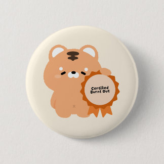 Gecertificeerde Opgebrande Tijger Ronde Button 5,7 Cm