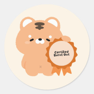Gecertificeerde Opgebrande Tijger Ronde Sticker