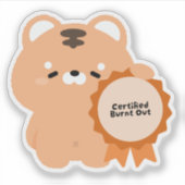 Gecertificeerde Opgebrande Tijger Sticker (Voorkant)