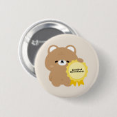 Gecertificeerde Overdenker Bruine Beer Ronde Button 5,7 Cm (Voorkant /achterkant)