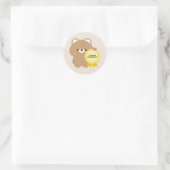 Gecertificeerde Overdenker Bruine Beer Ronde Sticker (Tas)