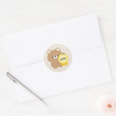 Gecertificeerde Overdenker Bruine Beer Ronde Sticker (Envelop)