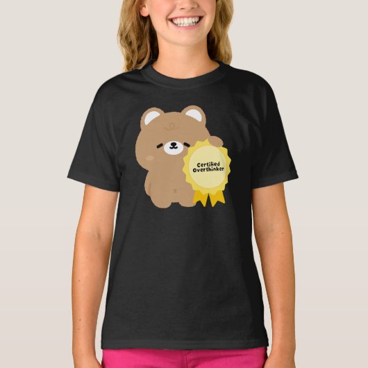 Gecertificeerde Overdenker Bruine Beer T-shirt (Voorkant)
