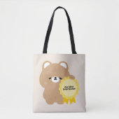 Gecertificeerde Overdenker Bruine Beer Tote Bag (Voorkant)