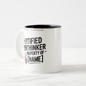 Gecertificeerde Overdenker Funny Gift Mok (Voorkant links)