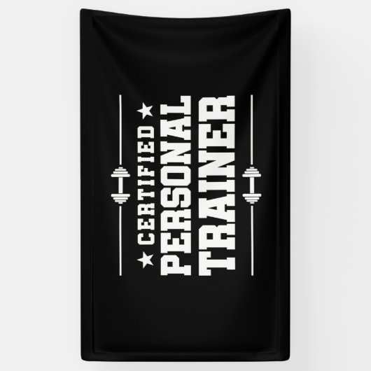 Gecertificeerde persoonlijke trainer Fitness Coach Spandoek (Verticaal)