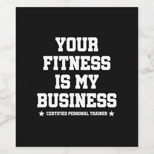 Gecertificeerde persoonlijke trainer Fitness Coach Wijn Etiket (Enkel label)