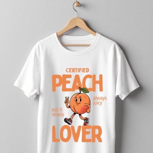Gecertificeerde Perzik Liefhebber Cute Grappige Fr T-shirt
