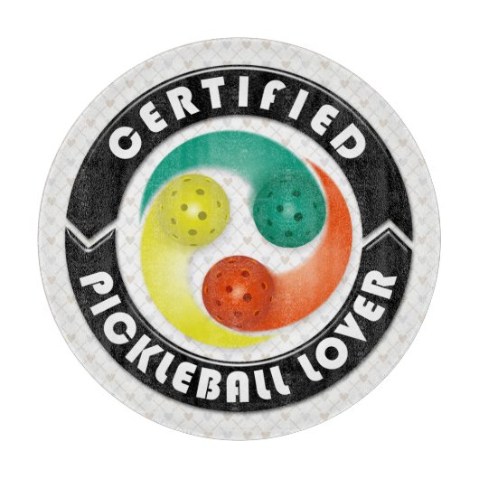 Gecertificeerde Pickleball Lover 1 glazen snijplan Snijplank (Voorkant)
