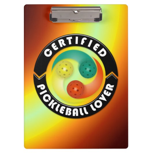 Gecertificeerde Pickleball Lover 1 opties Klembord (Voorkant)