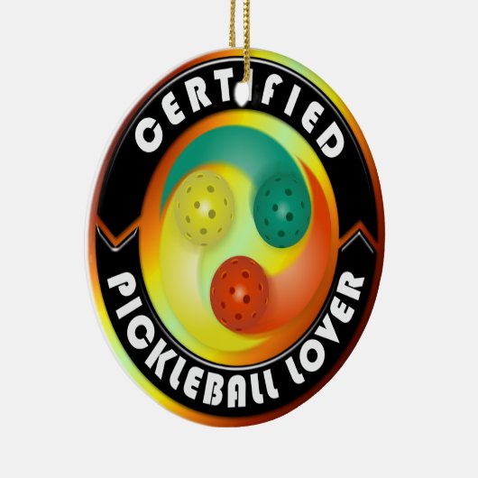 Gecertificeerde Pickleball Lover 1 sieropties Keramisch Ornament (Rechts)