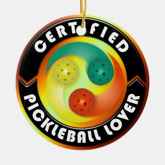Gecertificeerde Pickleball Lover 1 sieropties Keramisch Ornament (Voorkant)