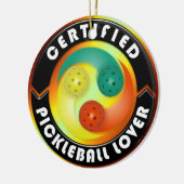 Gecertificeerde Pickleball Lover 1 sieropties Keramisch Ornament (Links)